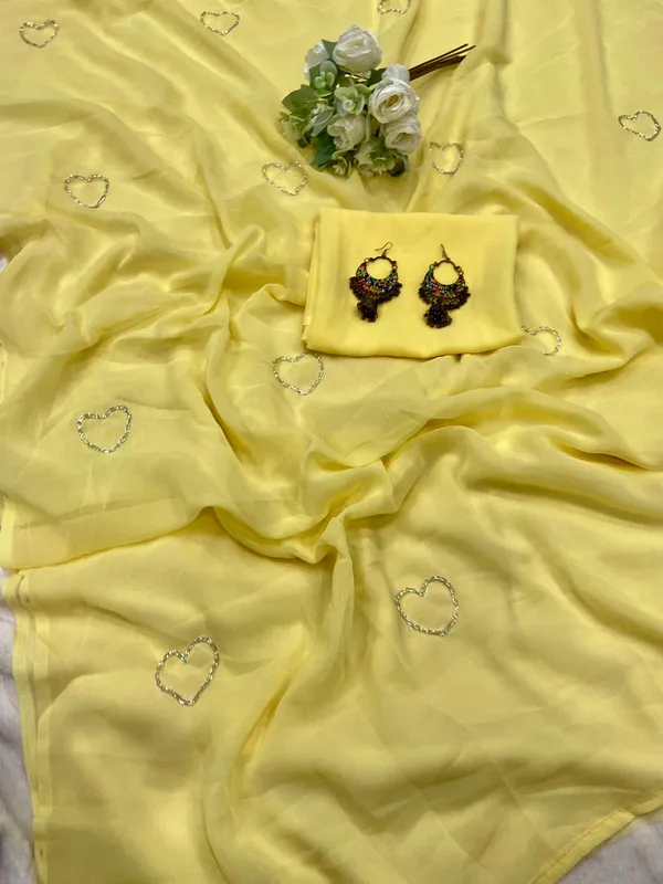 YELLOW_SOFT_GEORGETTE_EMBROIDERED_SAREE