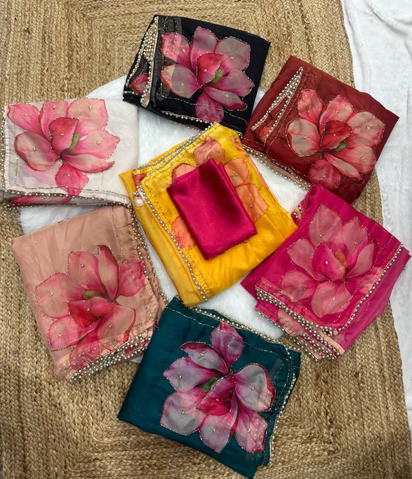 Peach_Katdana_and_Beads_Hand-Embroidered_Saree