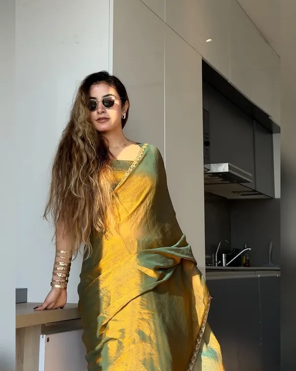 Mehendi_Tissue_Silk_Handwork_Saree
