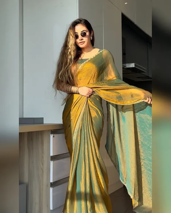 Mehendi_Tissue_Silk_Handwork_Saree