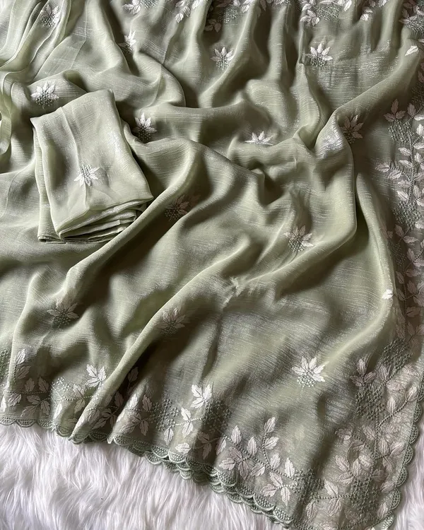 Light_Green_Cotton_Embroidered_Saree