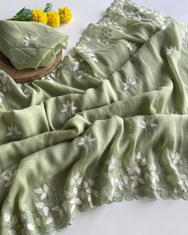 Light_Green_Cotton_Embroidered_Saree