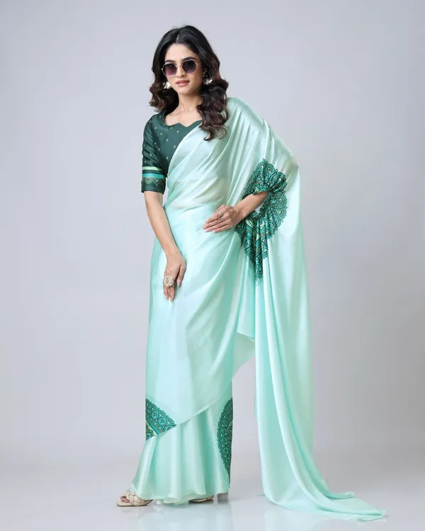 Light_Green_Trendy_Free-Hand_Mandalaa_Print_Saree