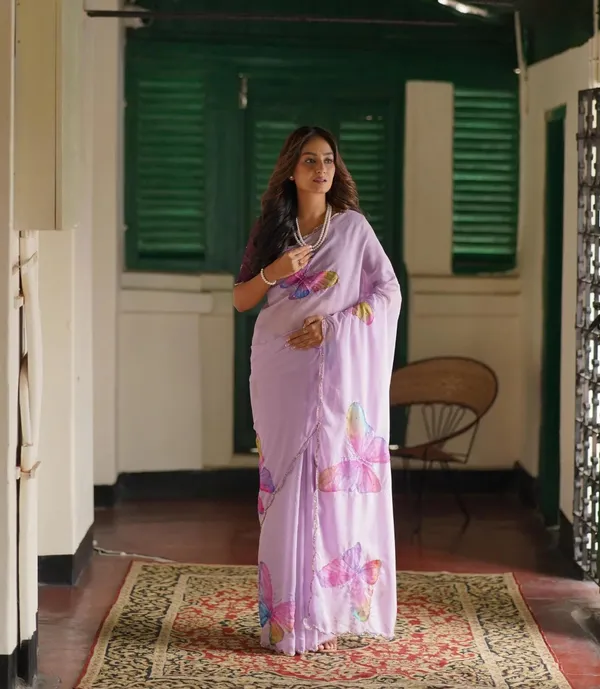 Purple_Butterfly_Handwork_Organza_Saree