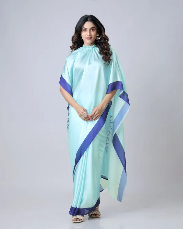 Blue_Trendy_Free-Hand_Mandalaa_Print_Saree