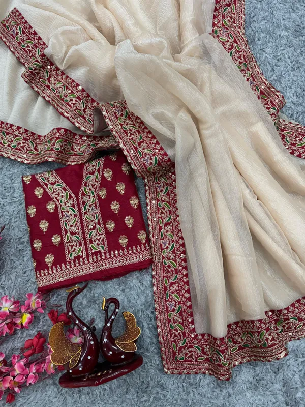 Gold_dual-tone_Crush_Silk_Embroidered_Saree
