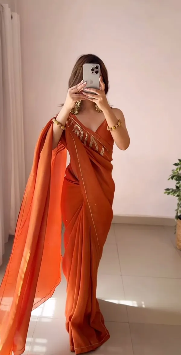 Orange_Pure_Soft_Satin_Silk_Handwork_Saree