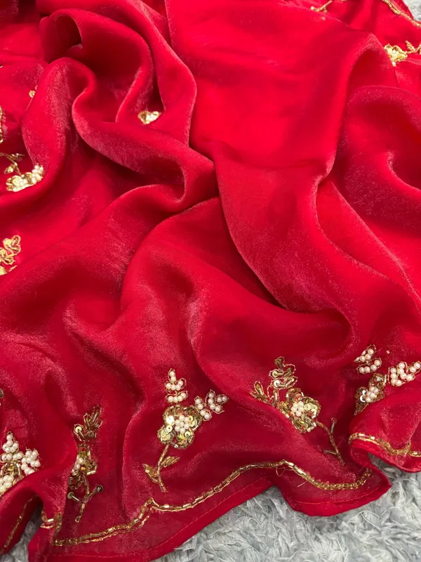Red_Shaded_Mul_Silk_Handwork_Designer_Saree
