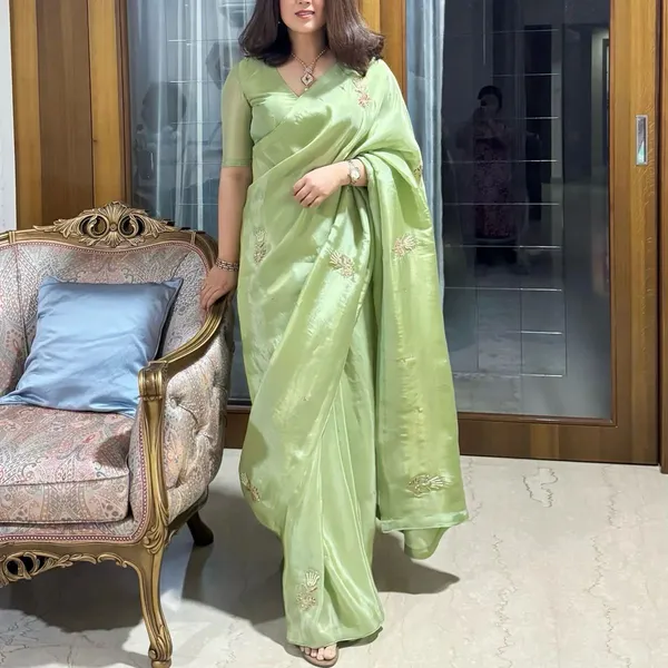 Pista_Green_Soft_Tissue_Silk_Handwork_Saree