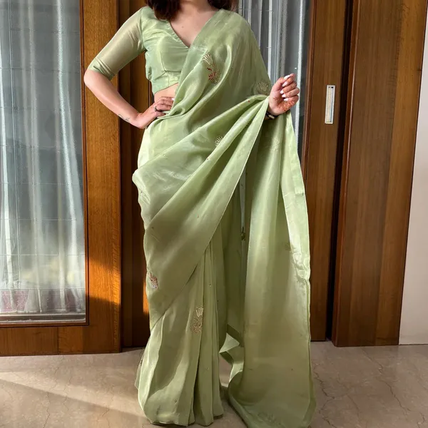 Pista_Green_Soft_Tissue_Silk_Handwork_Saree