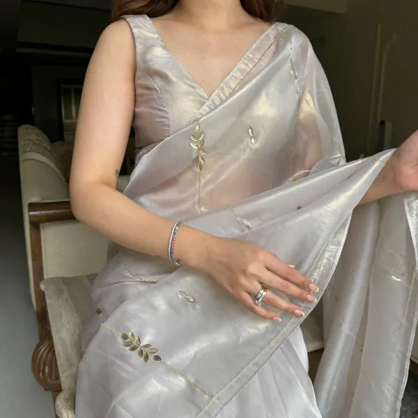 Silver_Pure_Soft_Organza_Silk_Handwork_Saree