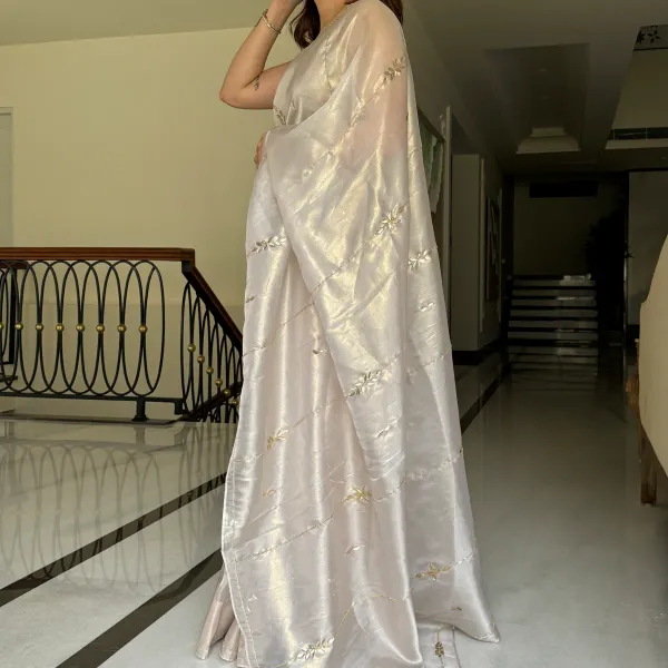 Silver_Pure_Soft_Organza_Silk_Handwork_Saree