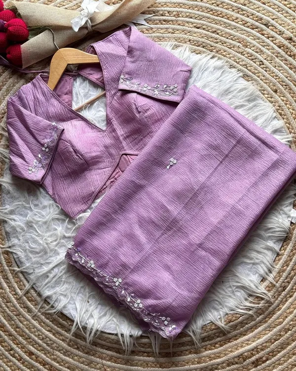 Lavender_Candy_Crush_Soft_Handwork_Saree