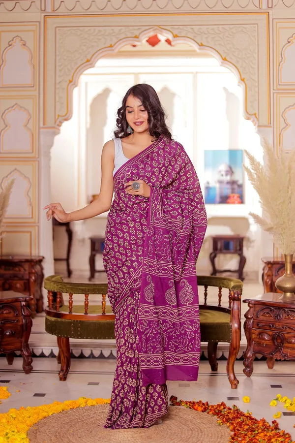Purple_Mulmul_Cotton_Block_Print_Saree