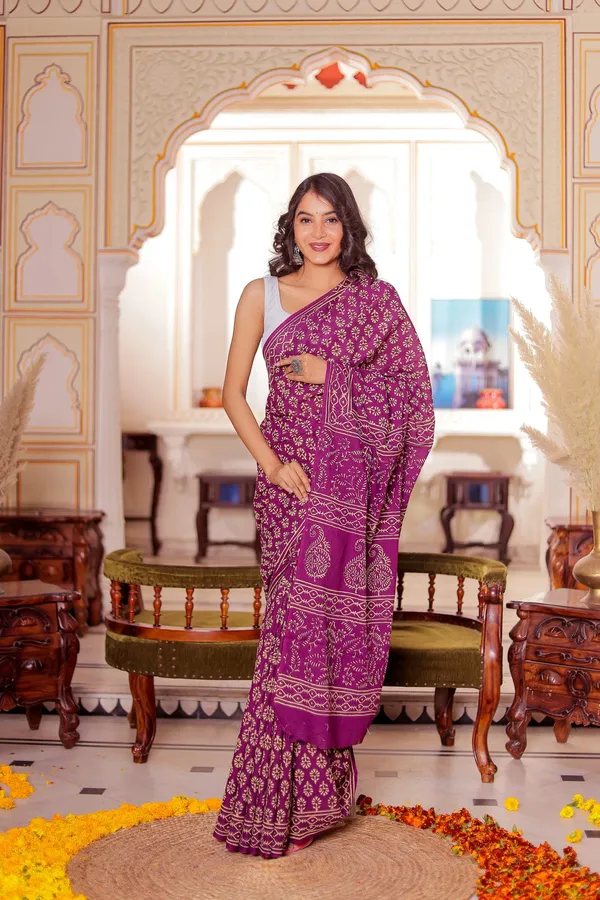 Purple_Mulmul_Cotton_Block_Print_Saree