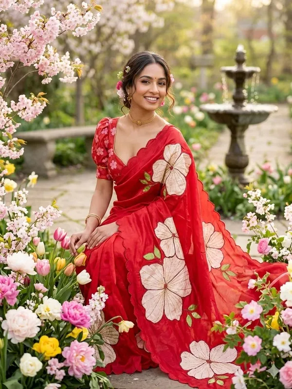 Red_Katdana_and_Beads_Work_Saree