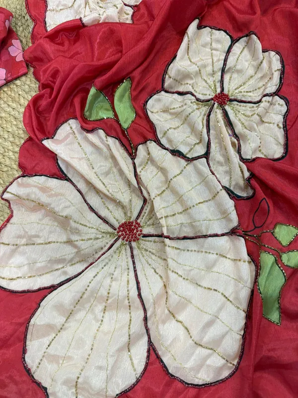 Red_Katdana_and_Beads_Work_Saree