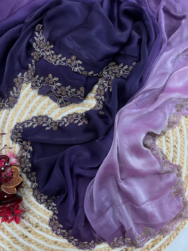 Lavender_Shaded_Soft_Silk_Handwork_Designer_Saree