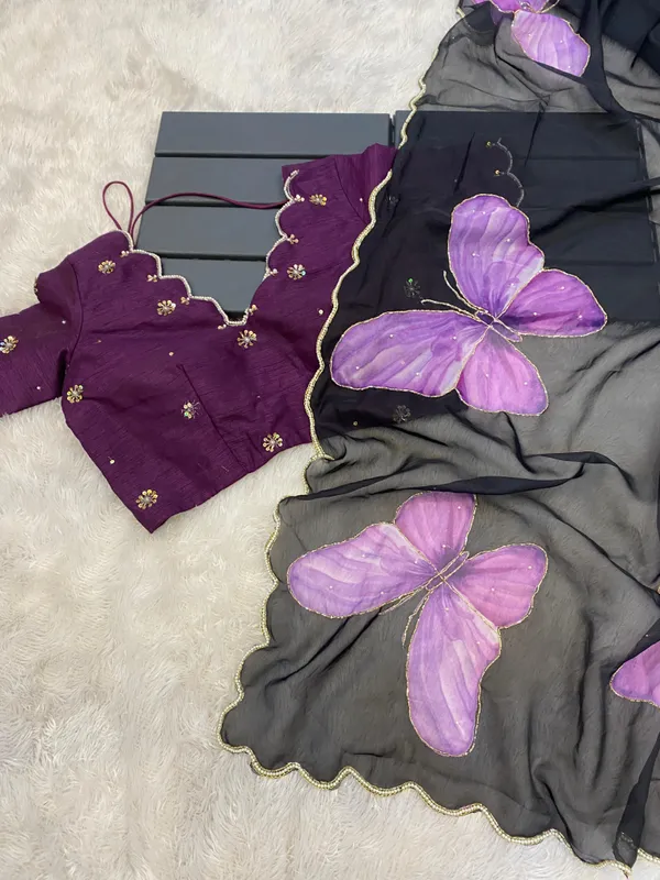 Black_Butterfly_Handwork_Organza_Saree