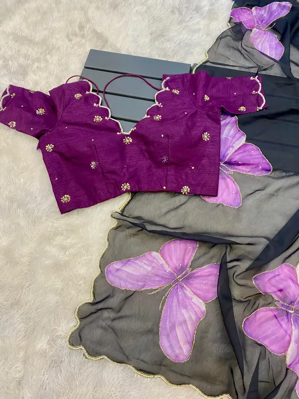 Black_Butterfly_Handwork_Organza_Saree