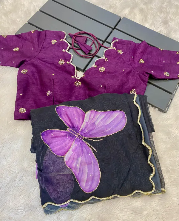 Black_Butterfly_Handwork_Organza_Saree