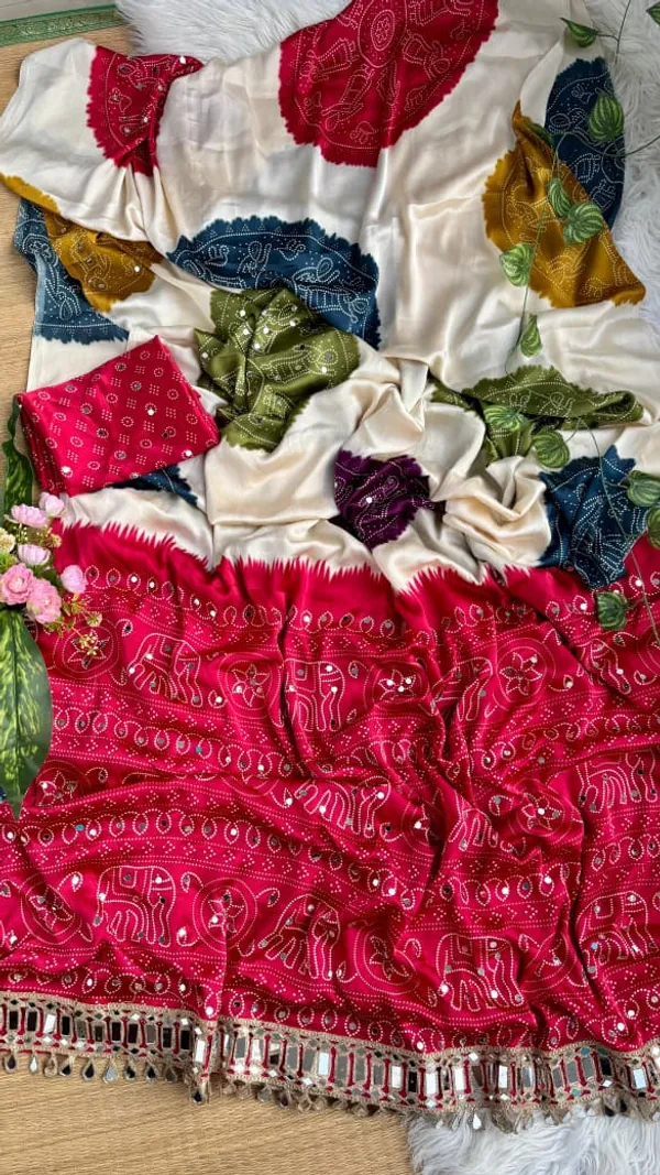 Red_Ajarakh_Print_Mirror_Work_Saree