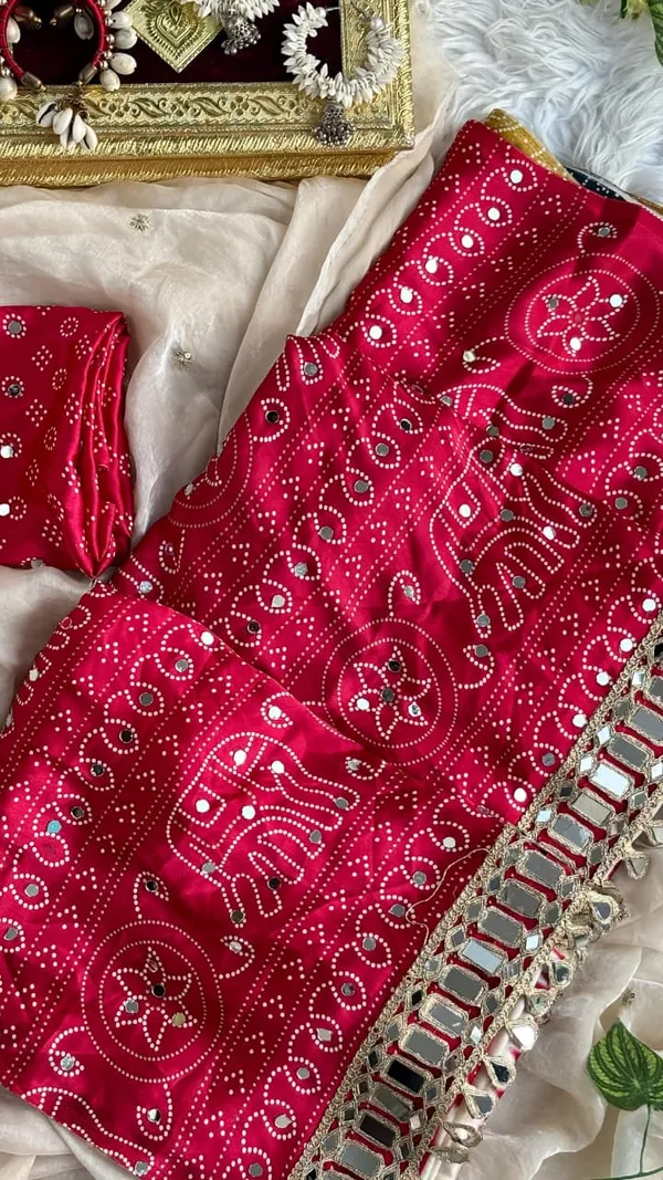 Red_Ajarakh_Print_Mirror_Work_Saree