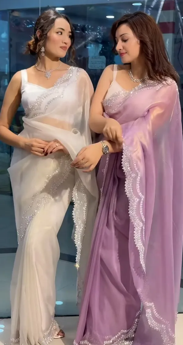 White_Zariwork_Satin_Organza_Embroidered_Saree