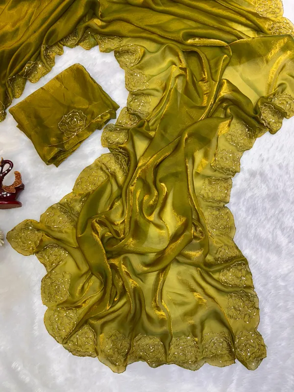 Perot_Shaded_Satin_Silk_Handwork_Saree