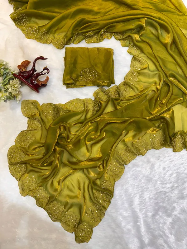 Perot_Shaded_Satin_Silk_Handwork_Saree