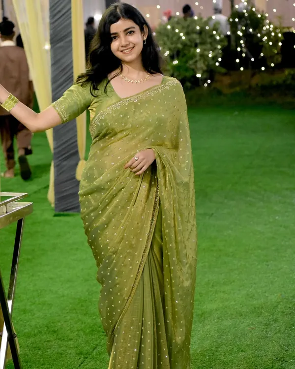 Green_Soft_Silk_Handwork_Designer_Saree