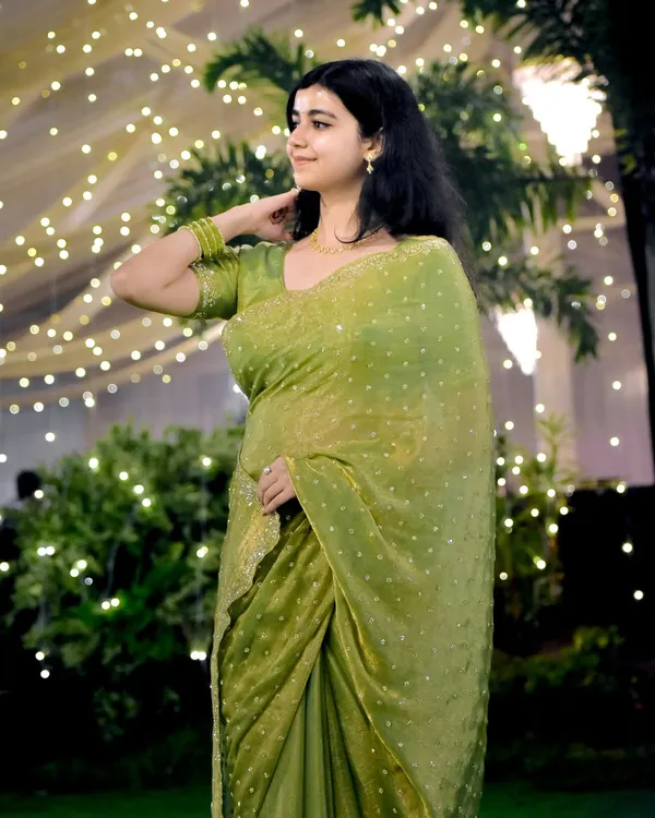 Green_Soft_Silk_Handwork_Designer_Saree
