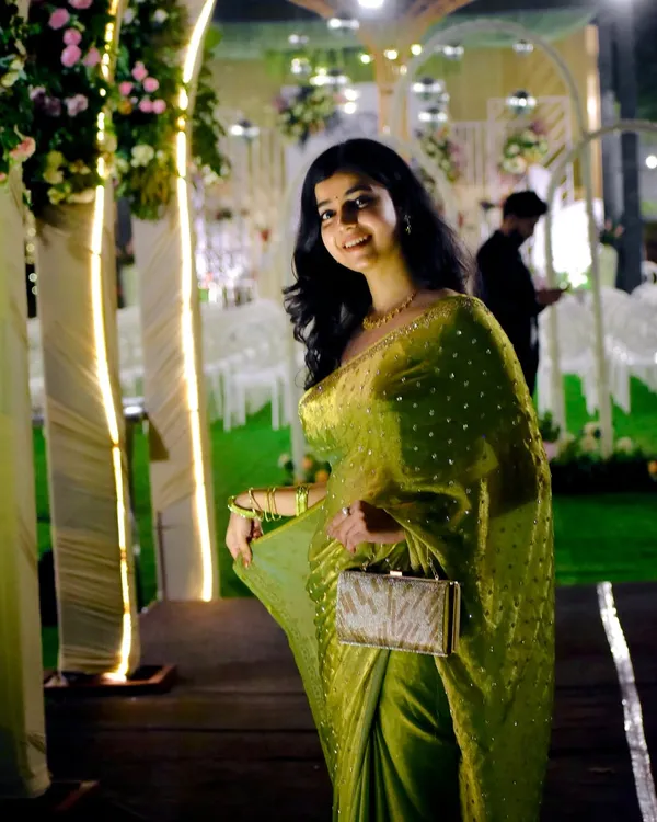 Green_Soft_Silk_Handwork_Designer_Saree