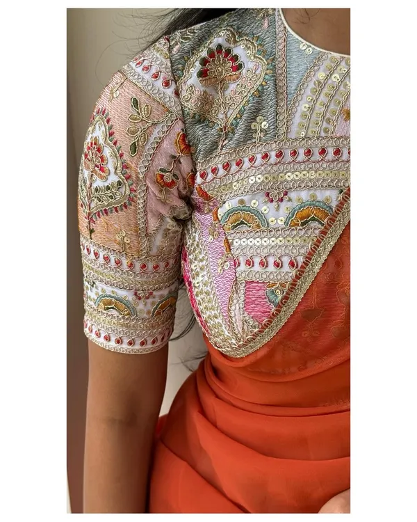 ORANGE_SOFT_GEORGETTE_EMBROIDERED_SAREE