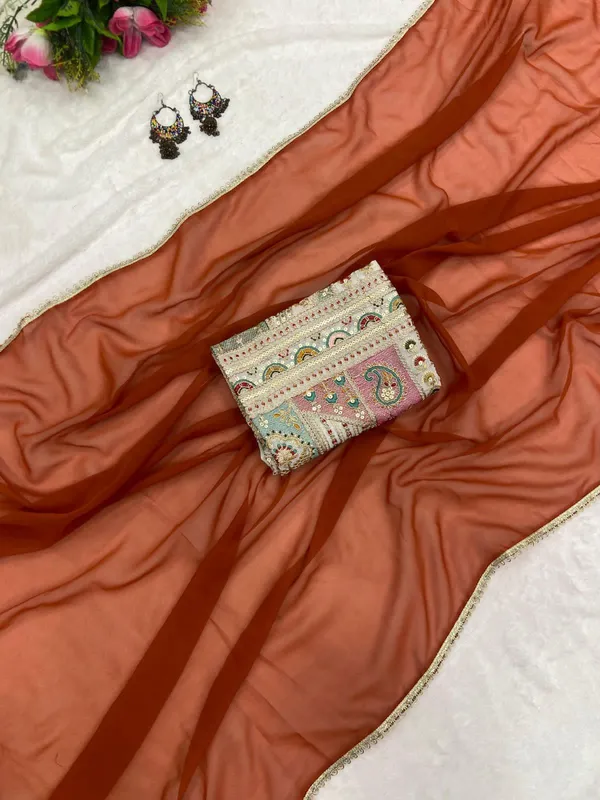 ORANGE_SOFT_GEORGETTE_EMBROIDERED_SAREE