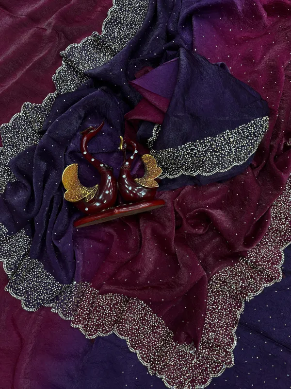 Purple_Shaded_Soft_Silk_Handwork_Designer_Saree