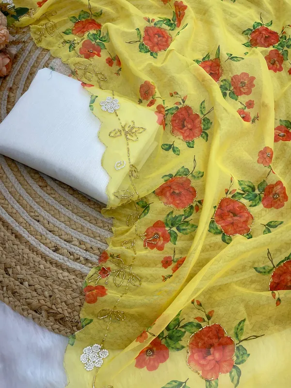 Yellow_Organza_Motiwork_Embroidered_Saree