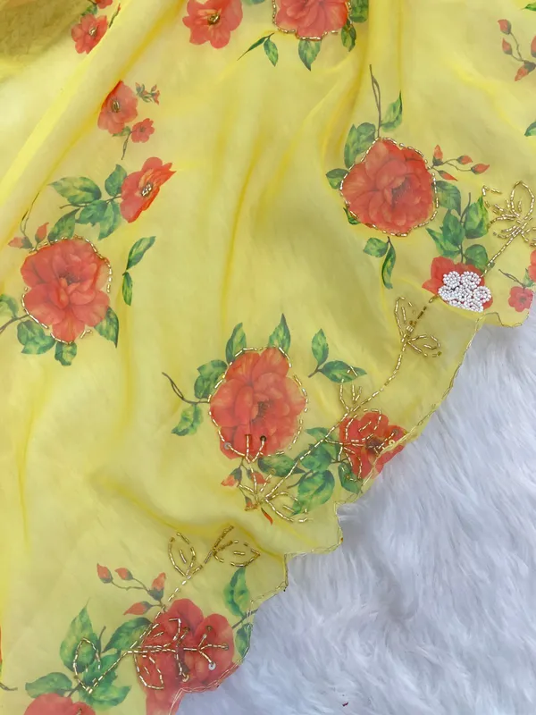Yellow_Organza_Motiwork_Embroidered_Saree