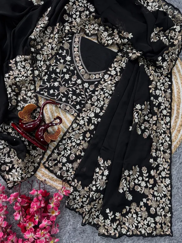 Black_Rangoli_Silk_Embroidered_Designer_Saree