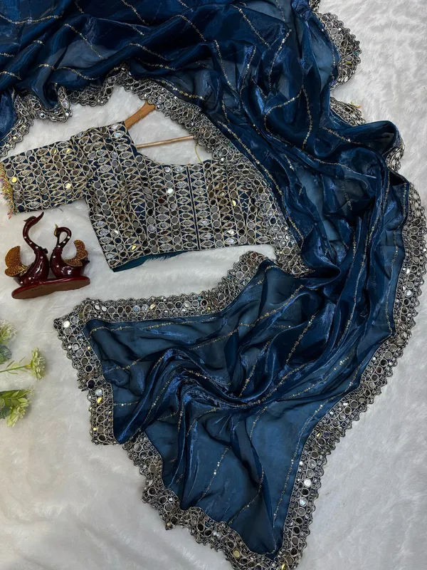 Navy_Satin_Silk_Mirror_Embroidered_Saree