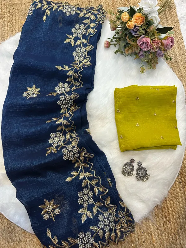 Navy_Blue_Crush_Silk_Moti_Embroidered_Saree
