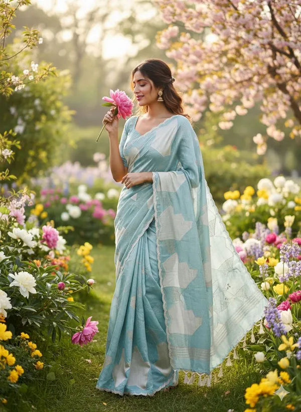 Blue_Crystal_Tissue_Silk_Embroidered_Saree