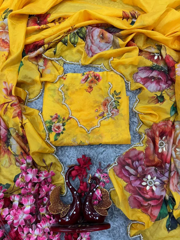 Yellow_Katdana_and_Beads_Hand-Embroidered_Saree