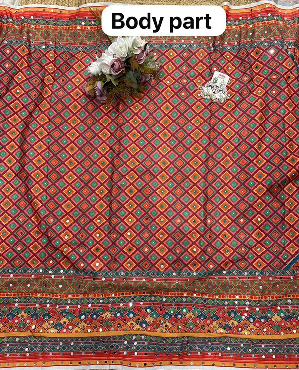 Orange_Ajarakh_Print_Mirror_Embroidered_Saree