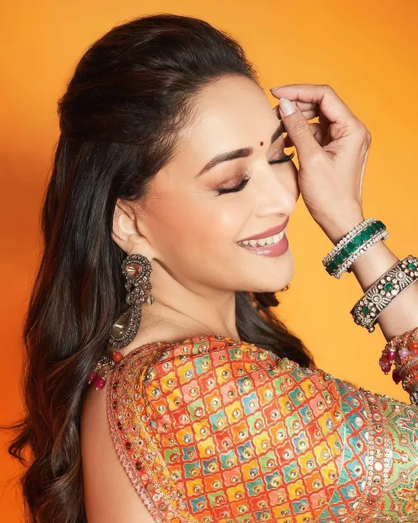 Orange_Ajarakh_Print_Mirror_Embroidered_Saree