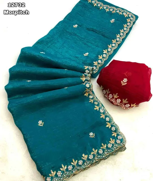 Rama_Crush_Silk_Moti_Embroidered_Saree