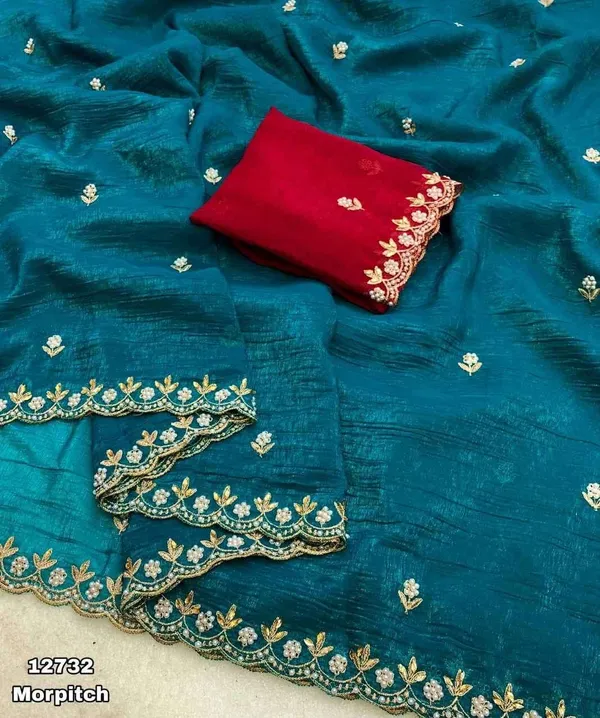 Rama_Crush_Silk_Moti_Embroidered_Saree