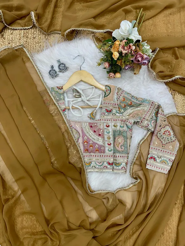 CHOCOLATE_SOFT_GEORGETTE_EMBROIDERED_SAREE
