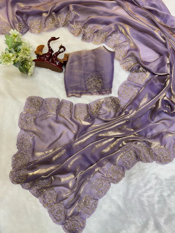 Lavender_Shaded_Satin_Silk_Handwork_Saree