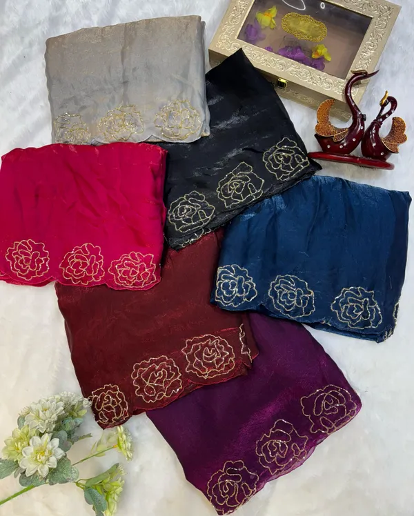 Pink_shaded_satin_Silk_Handwork_Saree